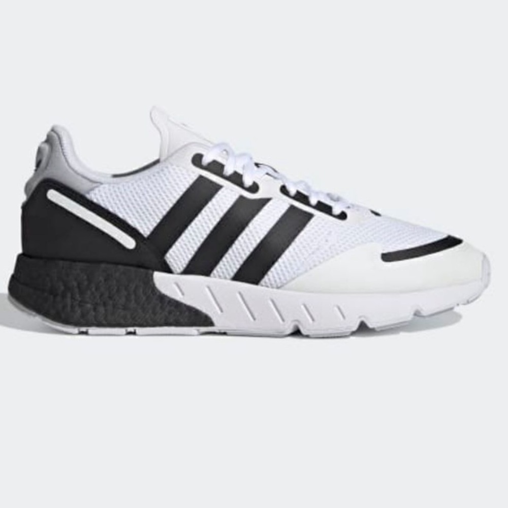 Adidas ZX 1K Boost White Black Running Shoe Sz 10